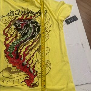 Ed Hardy Vibrant Yellow Snake Graphic Tee Size:XL